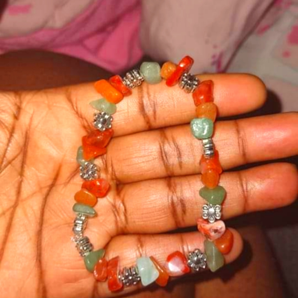 Orange and Green Healing Stone Bracelets